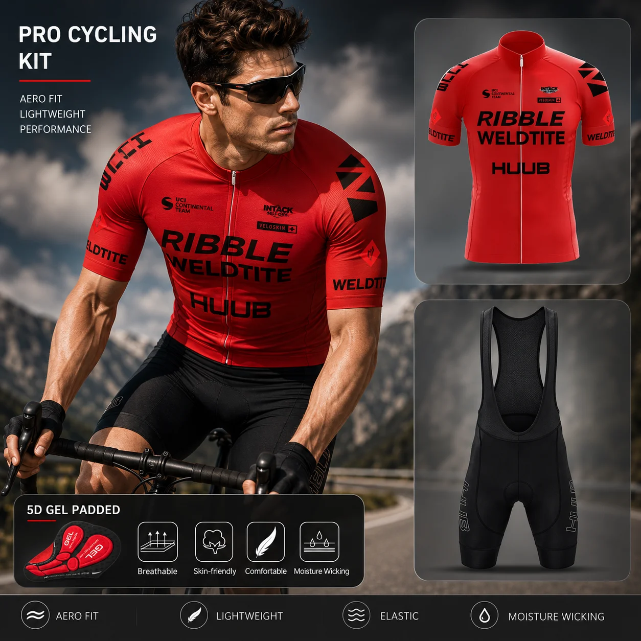 Cycling RCC HUUB Clothes Men's Pants Gel Clothing Jersey Summer Shorts Man Bike Sports Set Suit Cycle Spring Blouse Road