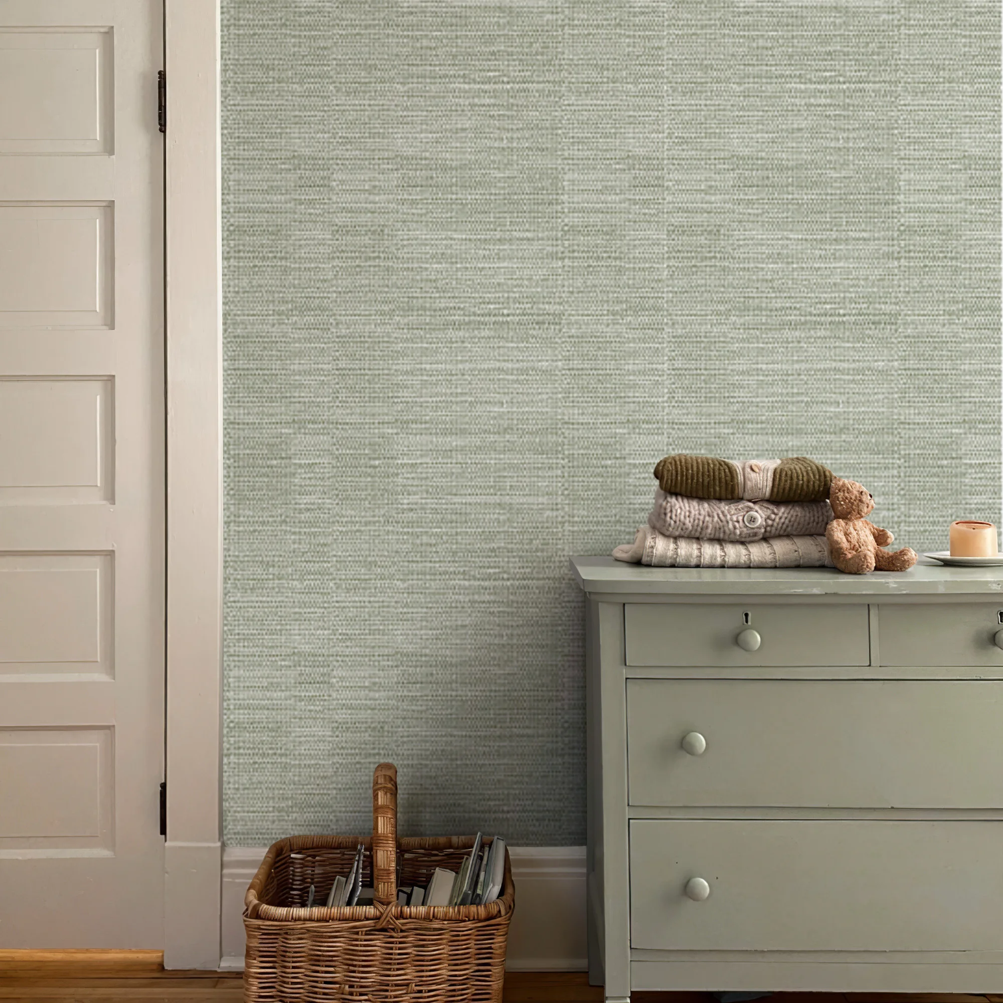 Minimalism Self-adhesive Straw Striped Wallpaper Peel And Stick Wall Paper Kitchen And Bathroom Wall Decor