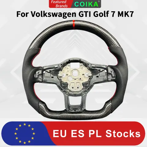 Replacement Real Carbon Fiber Car Steering Wheel Upgrade Modification For Volkswagen Tiguan Golf 7 7.5 GTI GTE GLI 2013-2019