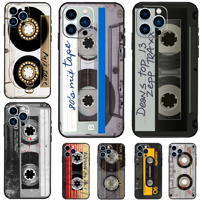 Vintage Cassette tape retro style Case For Samsung Galaxy A15 A35 A55 A56 A16 A26 A36 A32 A52 A13 A33 A53 A14 A34 A54 A17 A37