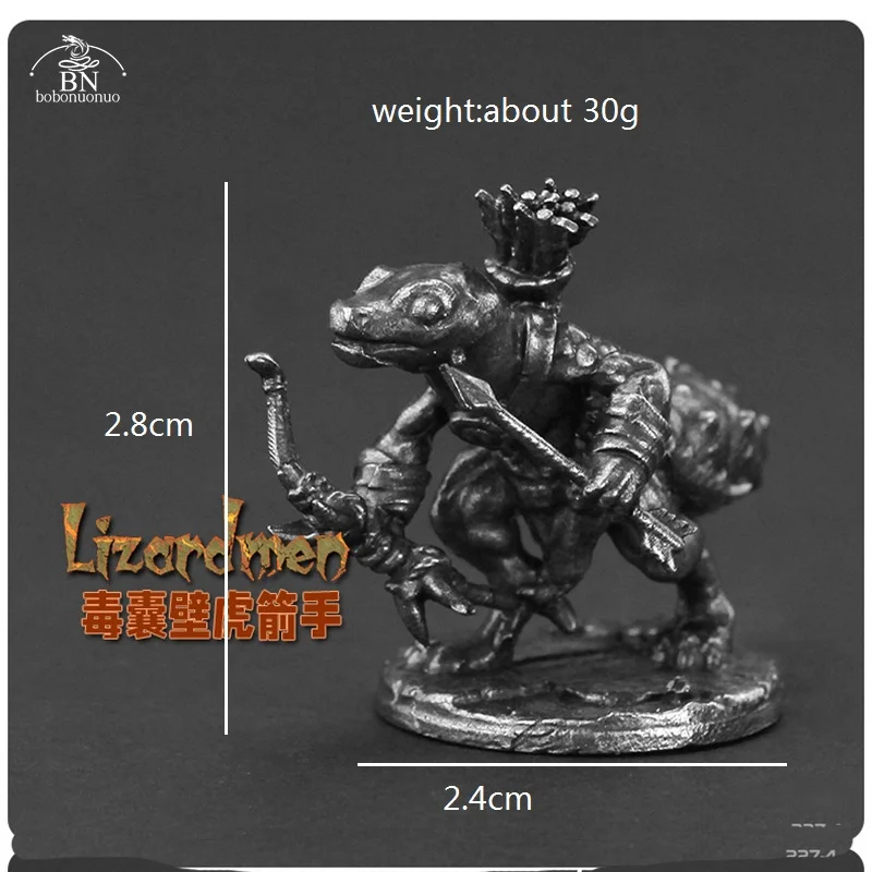 White Brass Animal lizard warrior Soldiers Minature Figurines Metal Men Toy Collection Models Tabletop War Game Chess Piece Gift