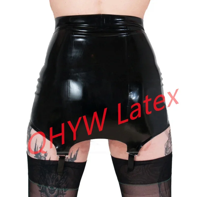 White And Black Sexy Latex Skirts With Garters For Stockings Rubber Shorts Girdle Suspender Dresses