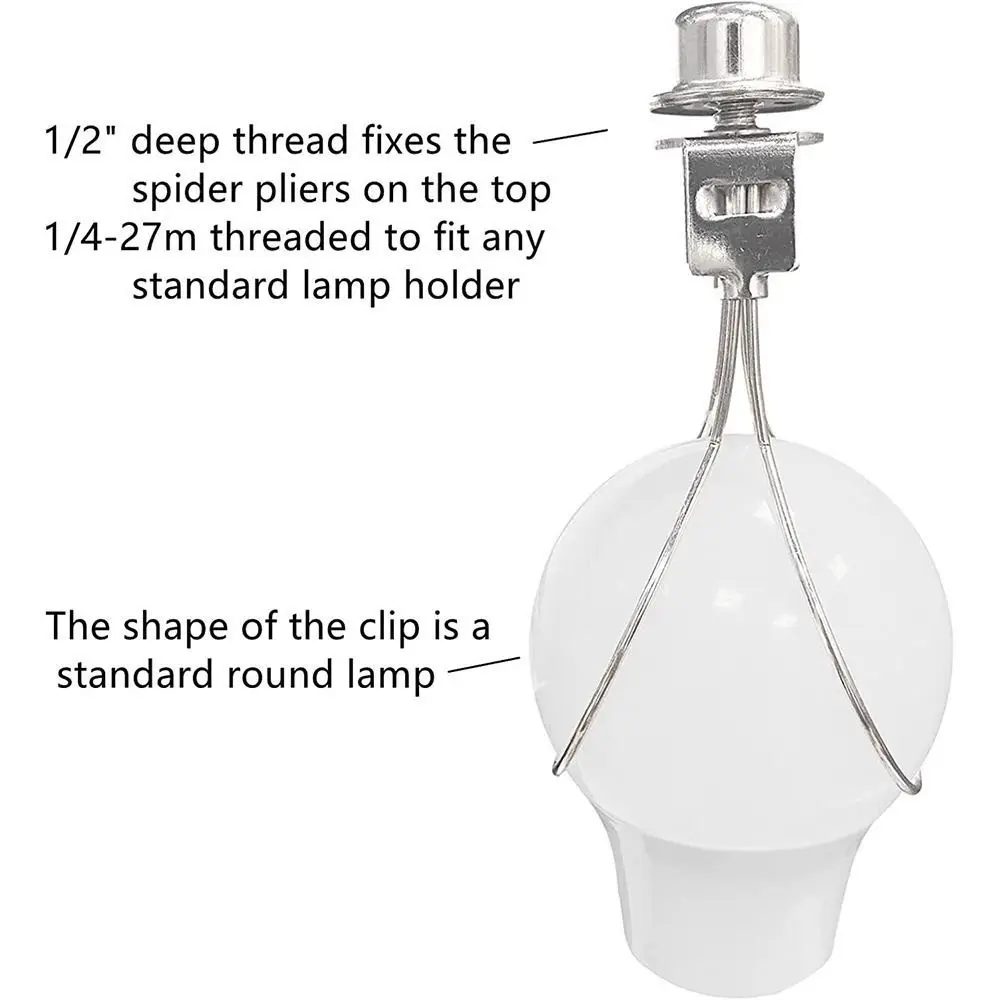 Durable Harp Includes Light Bulb Clip Finial Top Supporting Lamp Shade Cap Iron Converter Fixed Lamp