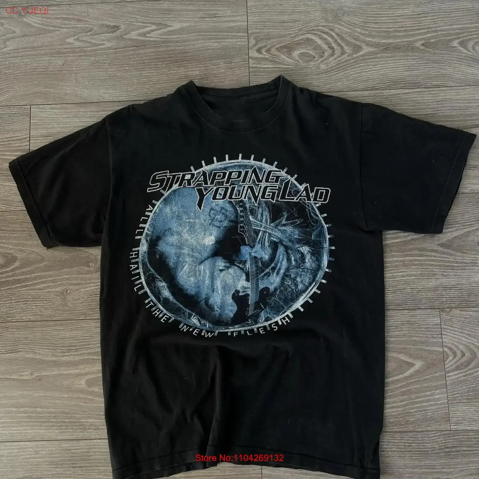 NEW Strapping Young Lad Black Cotton T Shirt FUll size S 5XL HS380 long or short sleeves vintage Washed Soft Slightly graphic