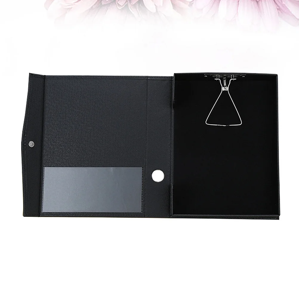 

A4 PU Document Holder File Clipboard Storage Box for Office School Home Use Lightweight Paper Holder Profile Clip