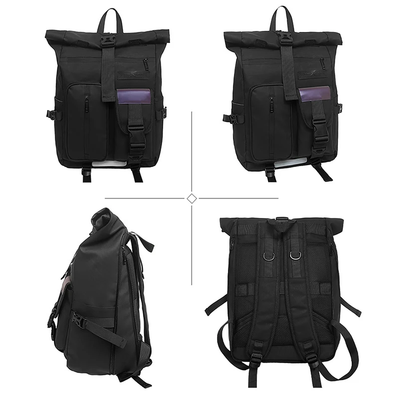 حقيبة ظهر للرجال حقيبة كتف للسفر للمشي لمسافات طويلة في الهواء الطلق حقيبة تخزين متعددة الأغراض حقيبة كمبيوتر كبيرة للكلية حقيبة ظهر ملفوفة #4