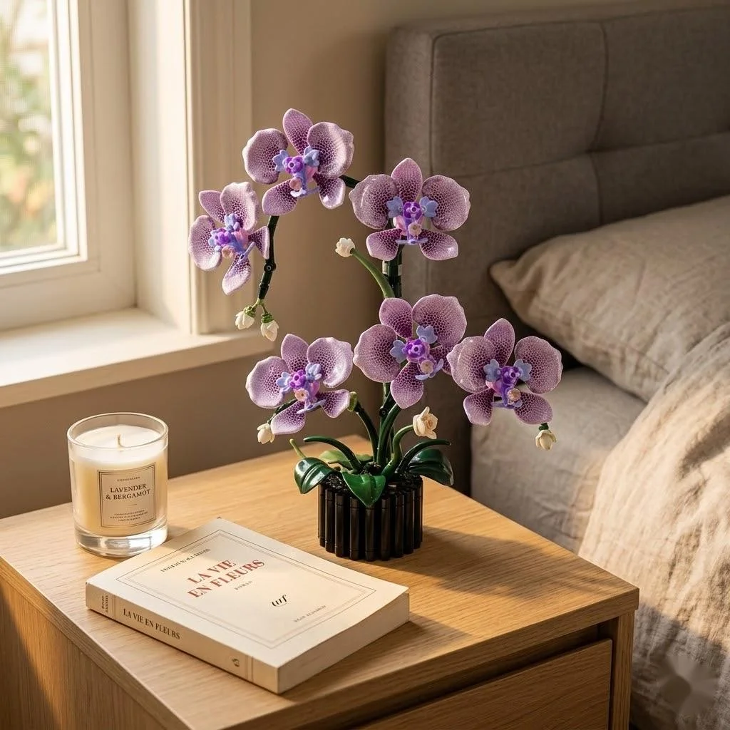 

Compatible Building Block Orchid Bouquet Potted Preserved Flower Set DIY Gift For Girls Kids Home Desk Decor Party Centerpiece