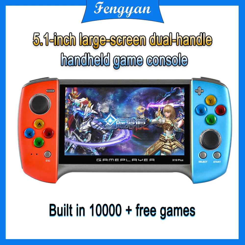 Red Blue Handheld Game Player 5.1 inch HD Screen 8GB Retro Game Console Support TV Output Enhanced Version of FC Arcade Handheld