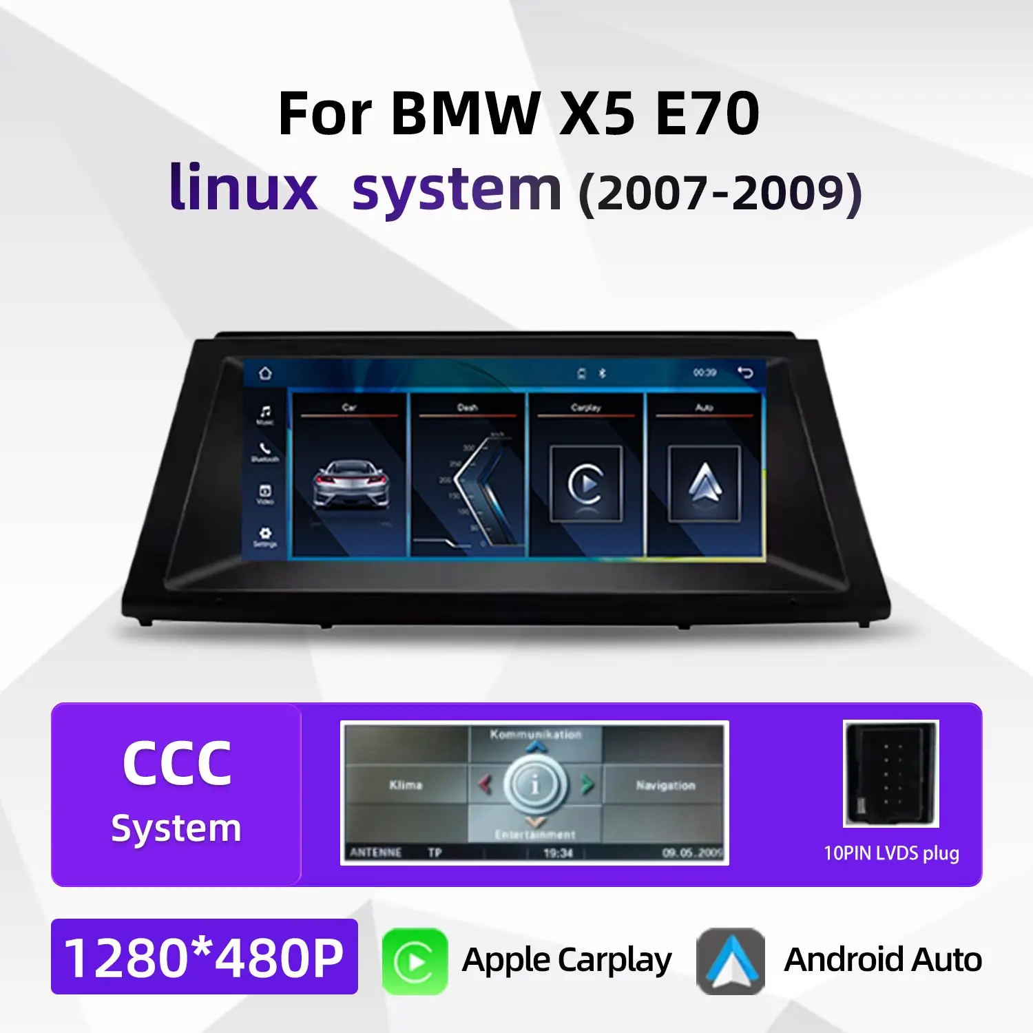 (Klik om contact op te nemen met klantenservice.)Upgrade Voor BMW X5 E70 CCC CIC 2007 2013 Linux Draadloze Carplay Multimedia Sp