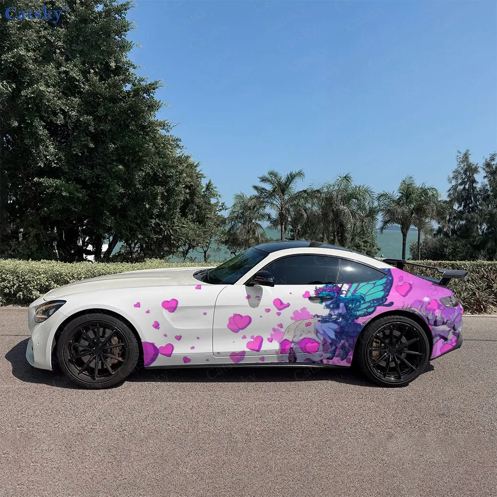

Pink Heart Butterfly Doll, 2pcs, Durable, Fade-resistant, Enhance Vehicle Aesthetics With Bold Artistic Design Car Vinyl Wraps