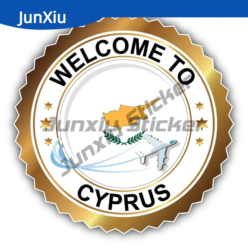 

Добро пожаловать в стиле Кипра, этикетка с флагом, наклейка для бампера, кузова, лобовое стекло, украшение автомобиля, виниловая водонепроницаемая наклейка, графические наклейки на бампер