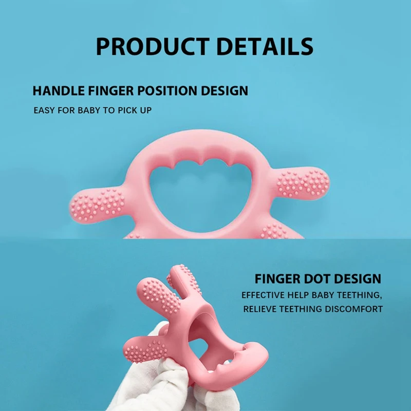 Baby Silicone Teether Molar Chewing Toys Five Finger Shape Health Care Teething Chewing Toy Baby Nursing Oral Newborn Accessory