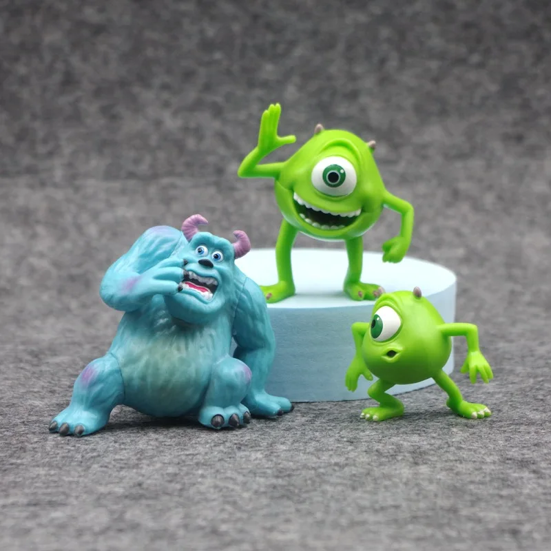 Cute Little Monster Miniature Action Figures Surprised Sulley Cyclops Model Toys Car Interior Desktop Decor Ornament Accessories