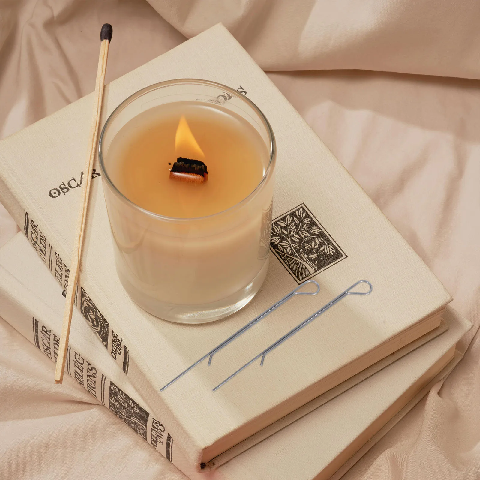 

20pcs Wick Centering Tool Carbon Steel Fixing Device For Diy Making Tealight Oil Lamp Compatible Wax Core Holder