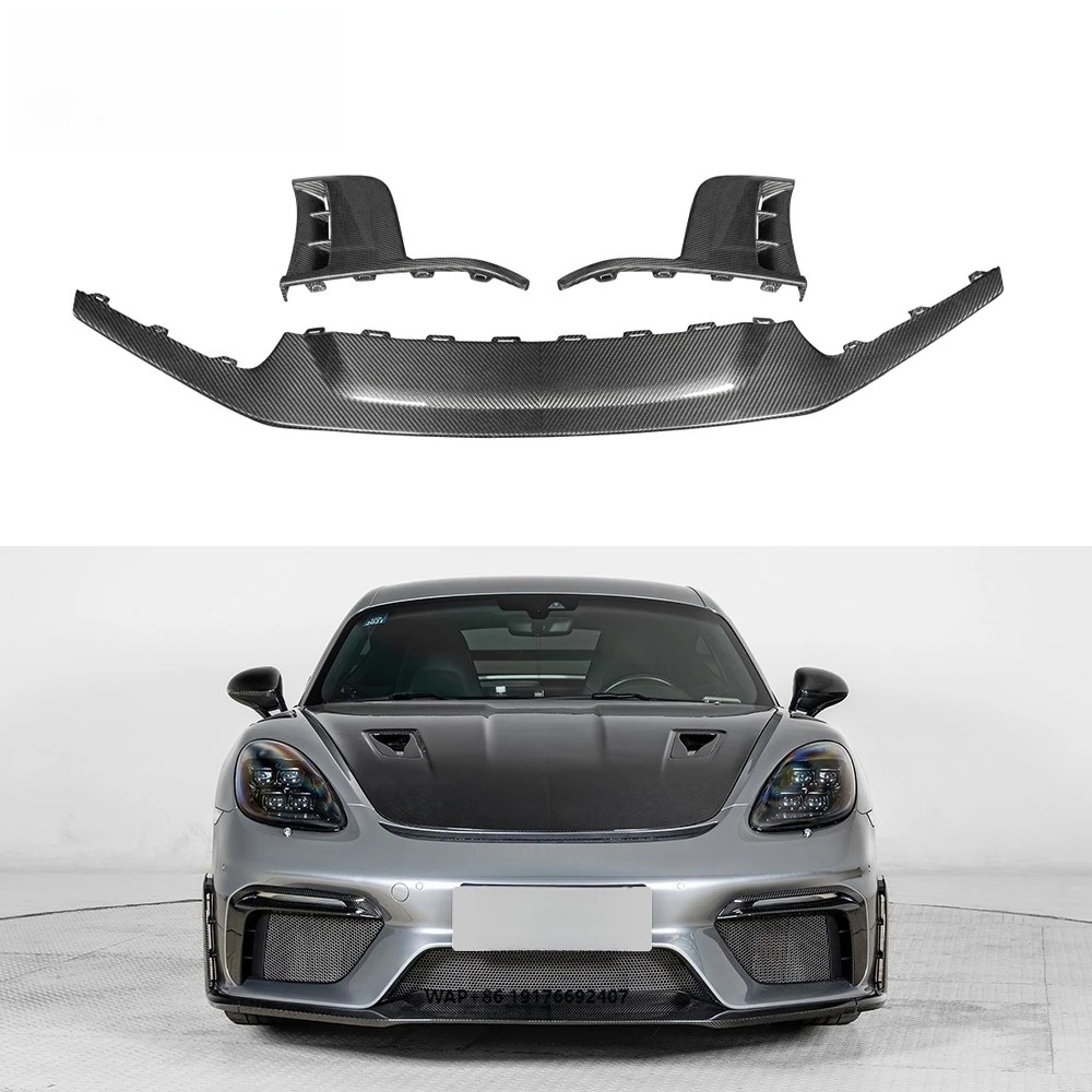

Factory Wholesale High Quality GT4 RS Style Carbon Fiber Front Lip Assembly Kit for 718 982 Car Accessories Auto Parts