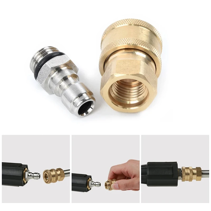 Connettore per idropulitrice Presa a connessione e disconnessione rapida da 1/4 di pollice con adattatore maschio e femmina con filettatura M14