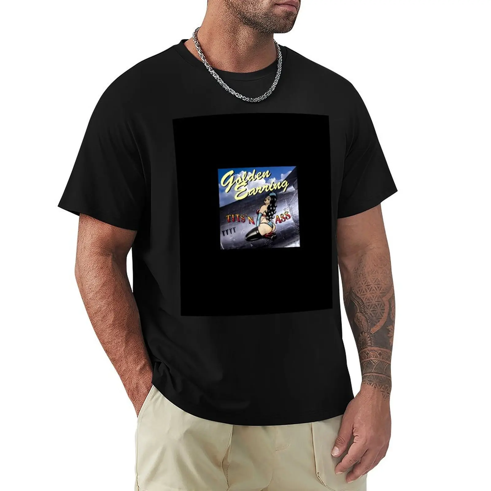 Funny Gifts Golden Earring Tits N Ass Album Cover Golden Earring Band Cute Gift T-Shirt Comfortable Basic Crew Neck Tee
