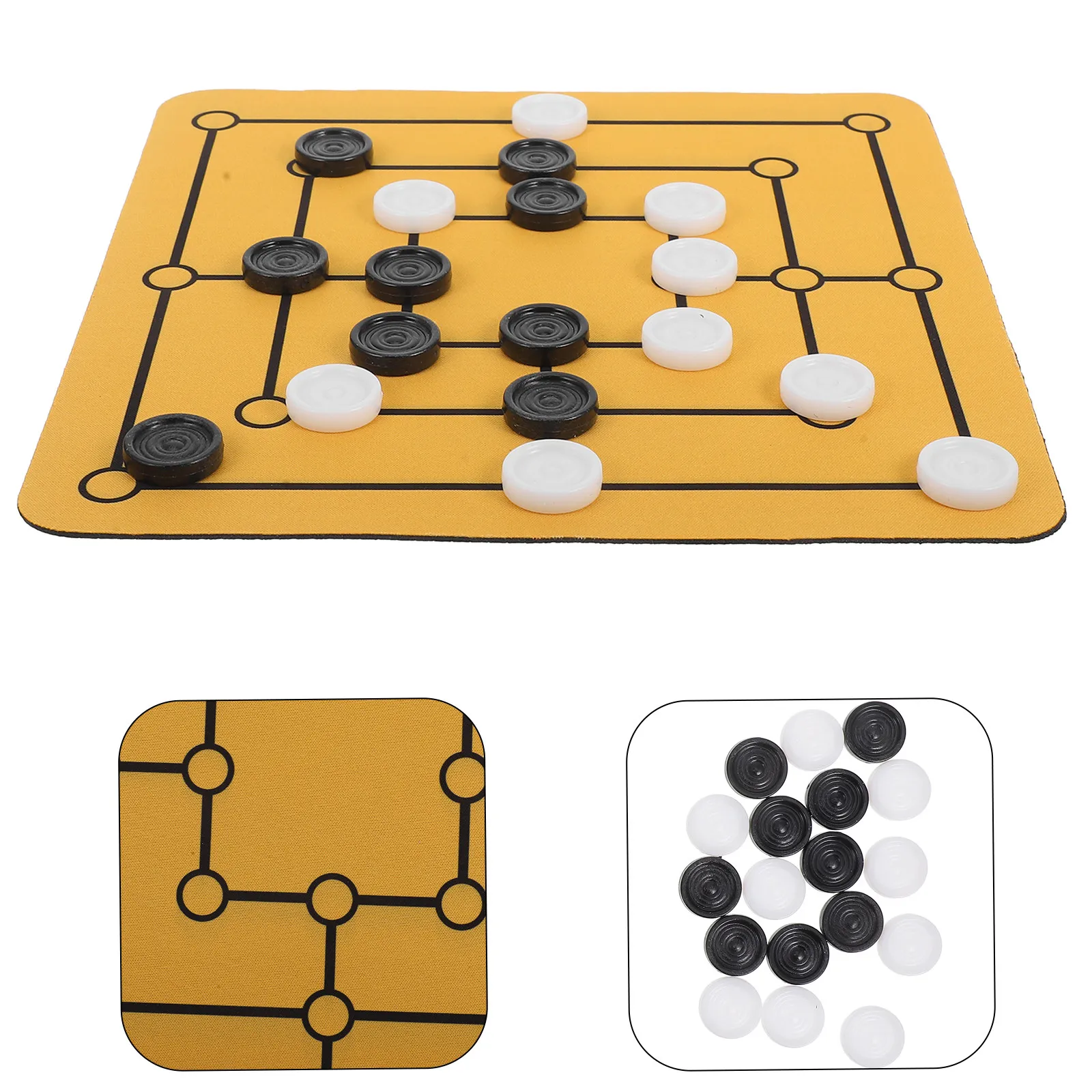 

1Set Portable Nine Mens Morris Board Game Family Strategy Chess Board Game Tabletop Entertainment Gathering