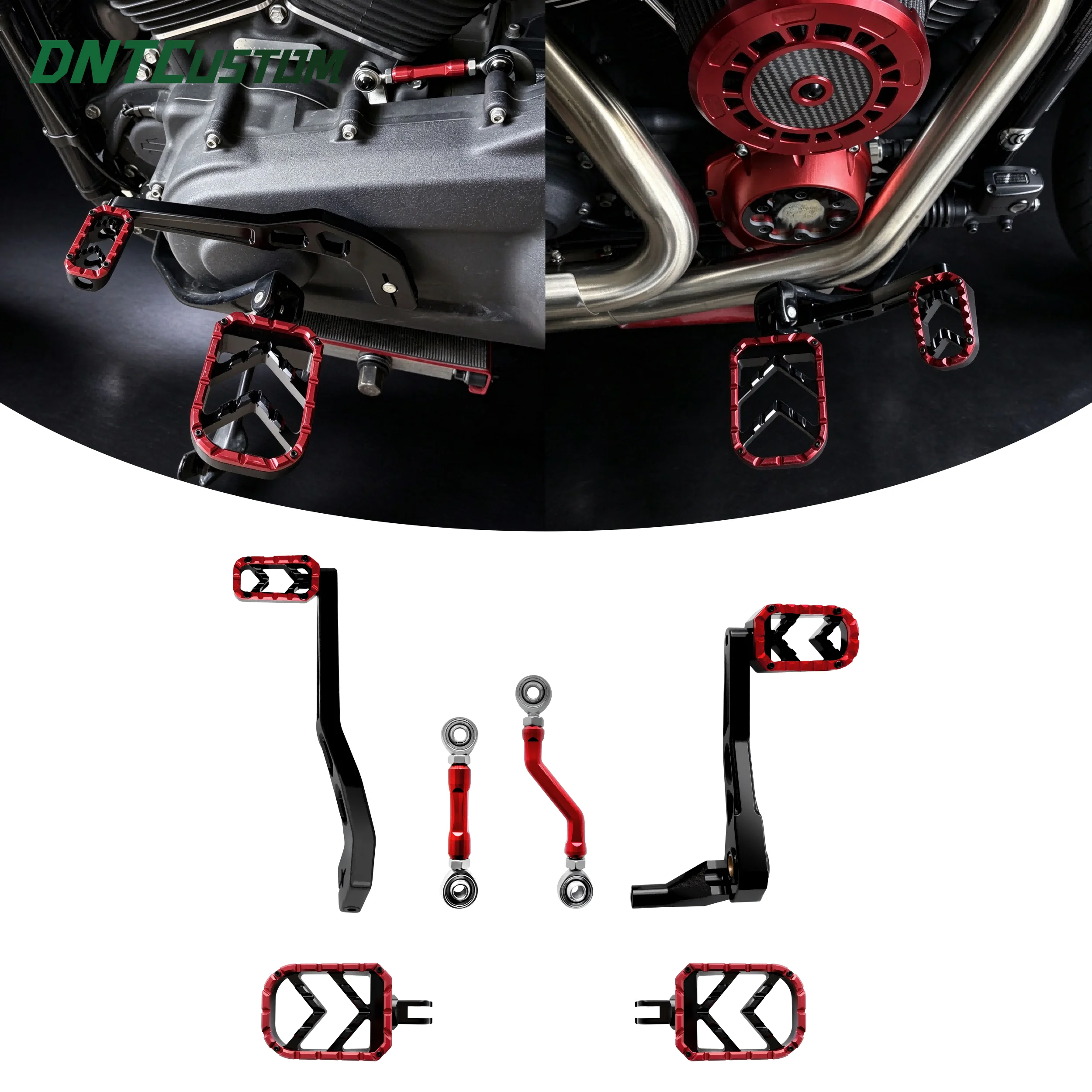 DNTCUSTOM Motorcycle Dragon Scale Series Performance Footrest Floorboards Assembly for Harley 2018-2026 softail with Mid Control