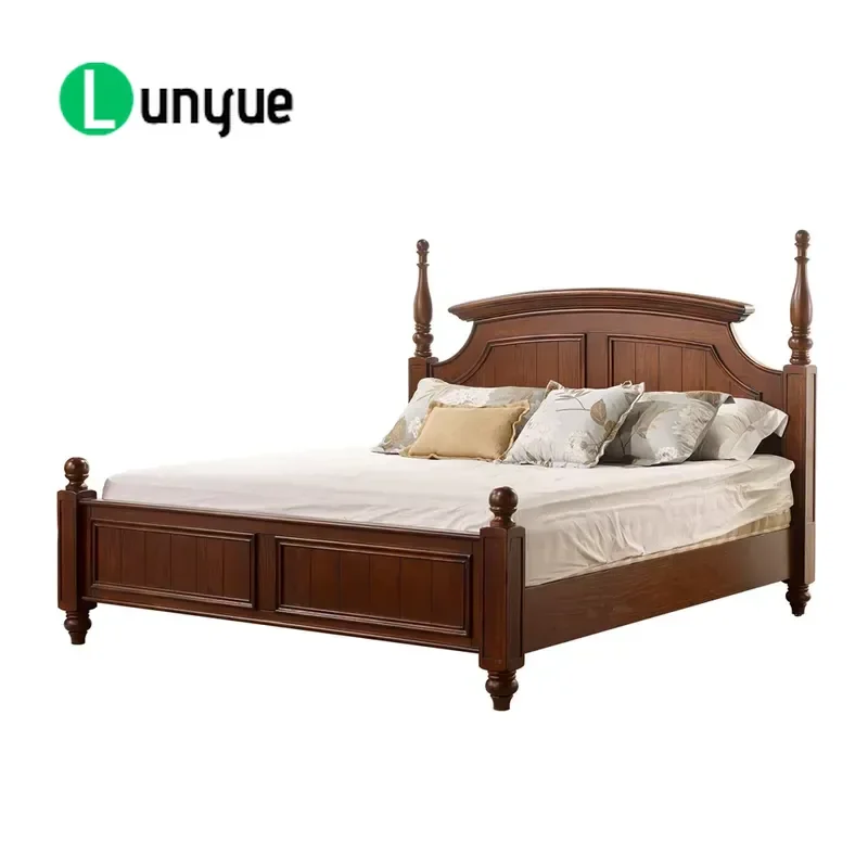 Solid Wood American Red Oak Bedroom Furniture Set Bed Dresser Night Table Durable Natural Grain Modern Home Decor