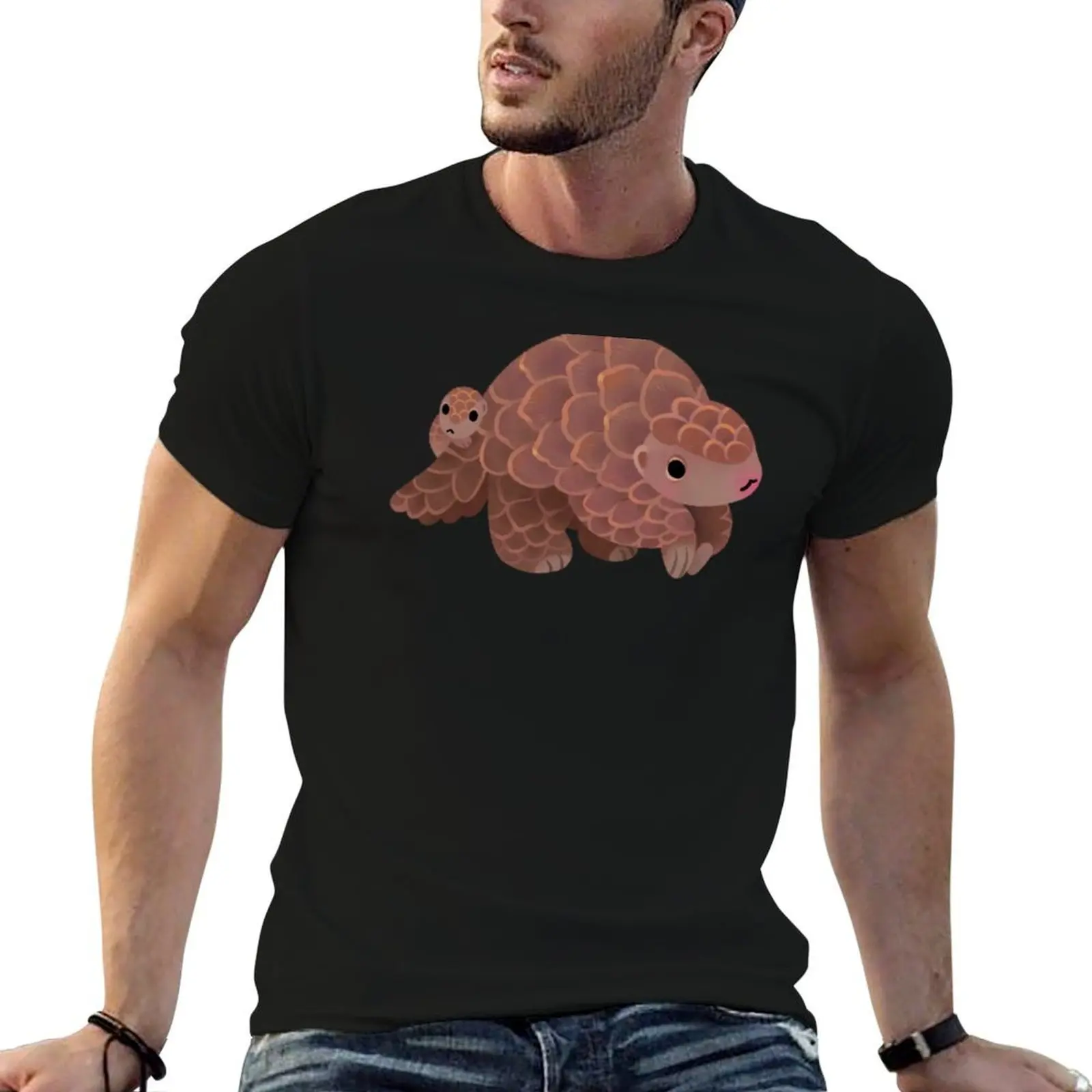 Pangolins - dark T-Shirt Personalized t-shirt valentines clothes black t-shirts for men