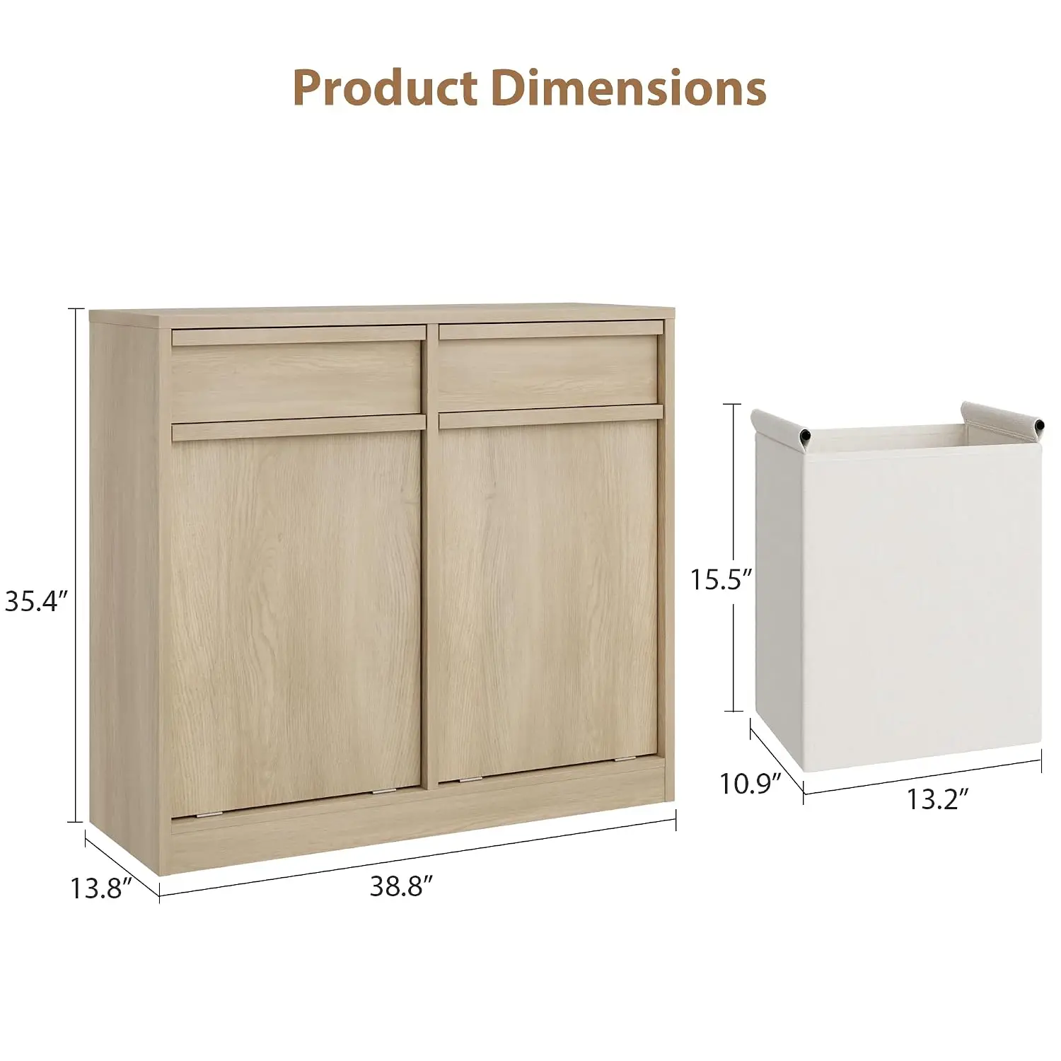 Double Tilt Out Laundry Hamper, Kitchen Trash Can Cabinet, Customized