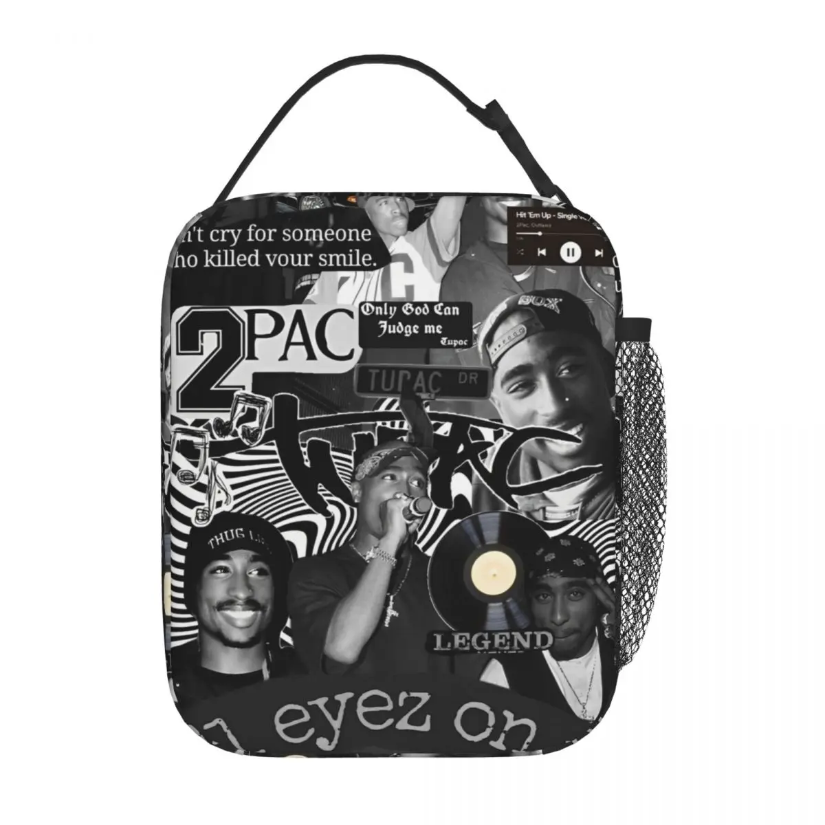 Tupac Retro Rapper Insulated Lunch Bags Cooler Bag  Lunch Container Leakproof Lunch Box Tote Food Handbags Work Travel