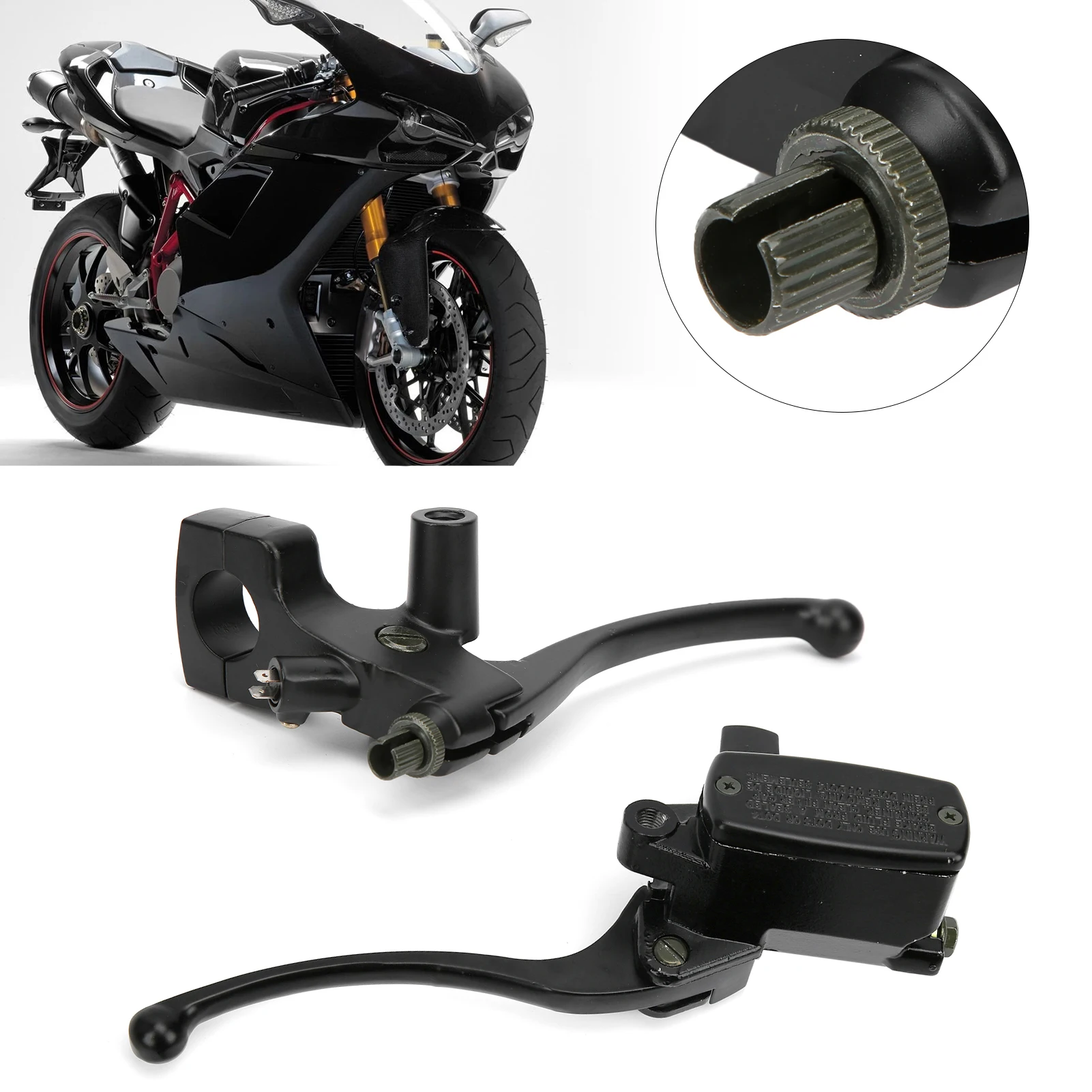 

Universal Hydraulic Brake Clutch Pump Lever Cylinder Assembly for 1in Handlebars Motorcycle Parts