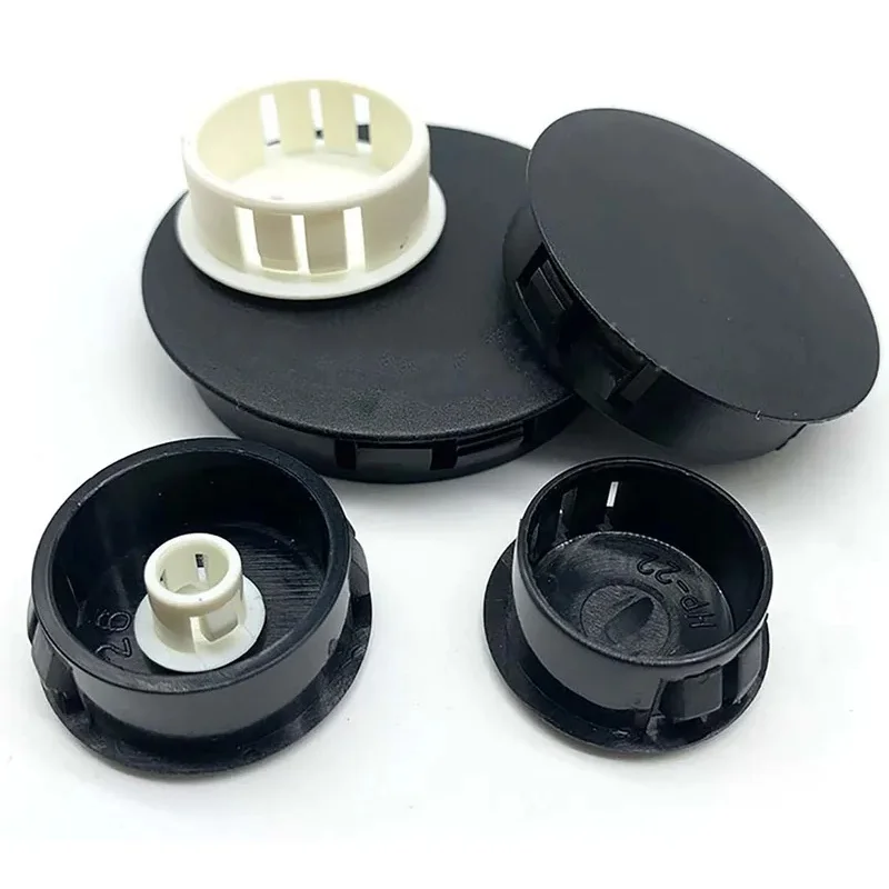 5/10/20pcs Nylon Round Snap-on Plug 6mm 8mm 10mm 13mm 14mm-30mm Black/White Plastic Hole Caps Blanking End Caps Seal Stopper