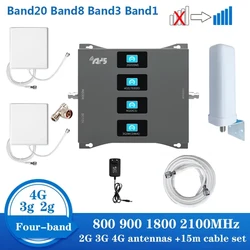 2G 3G 4G 800 900 1800 2100 Mobile Amplifier 2 antenna GSM repeater DCS WCDMA 2G 3G 4G repeater LTE cellular Signal Booster