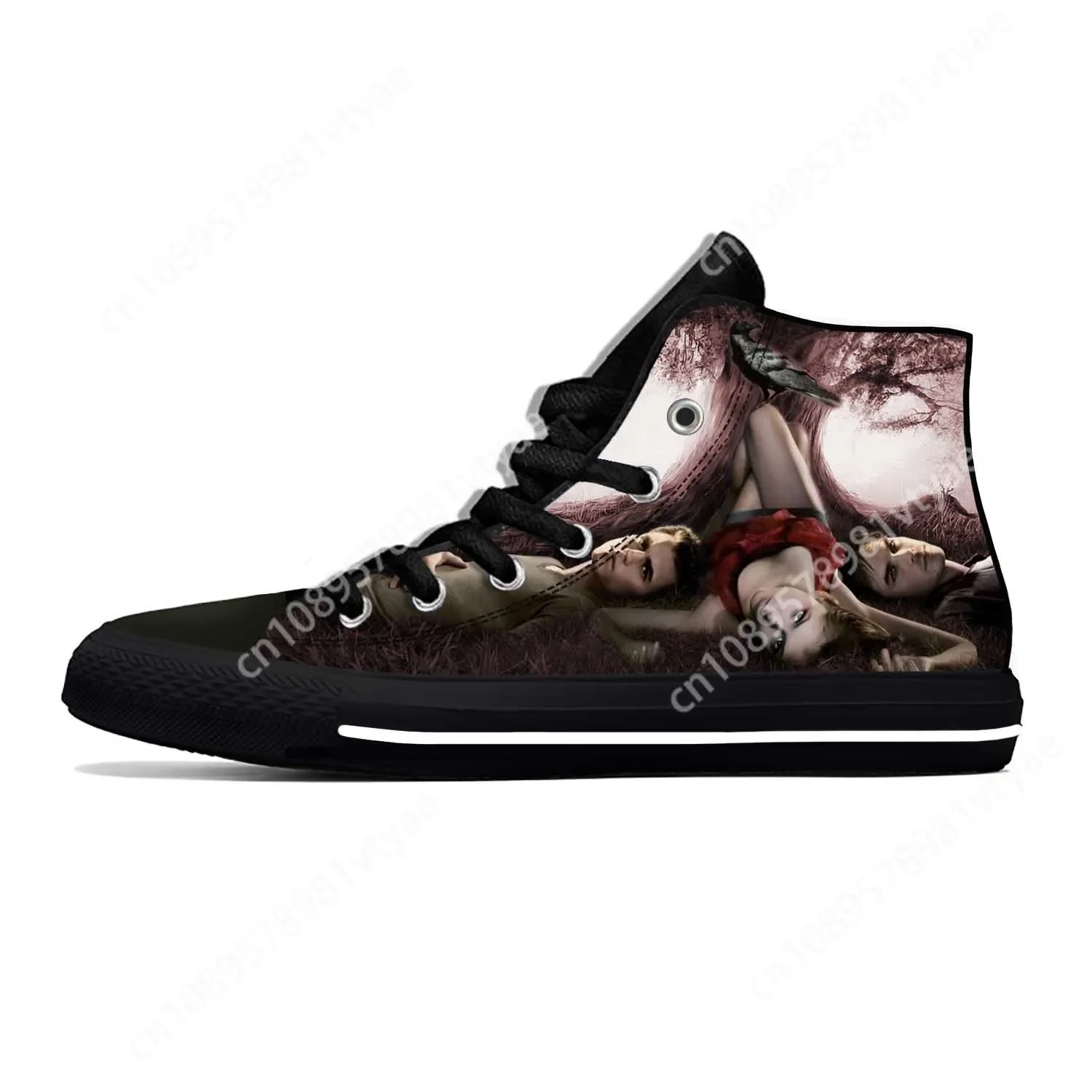 Anime Cartoon The Vampire Diaries Damon Salvatore Casual Shoes High Top Lightweight Board Shoes Breathable Men Women Sneakers