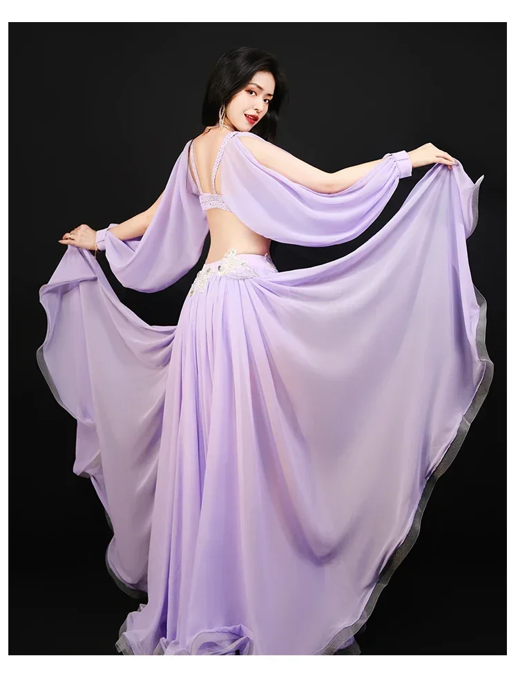 

New Style Belly Dance Costumes Women 3 Piece Bra and Sleeves and Skirts Sexy Dance Oriental Dance Costume Performance Set