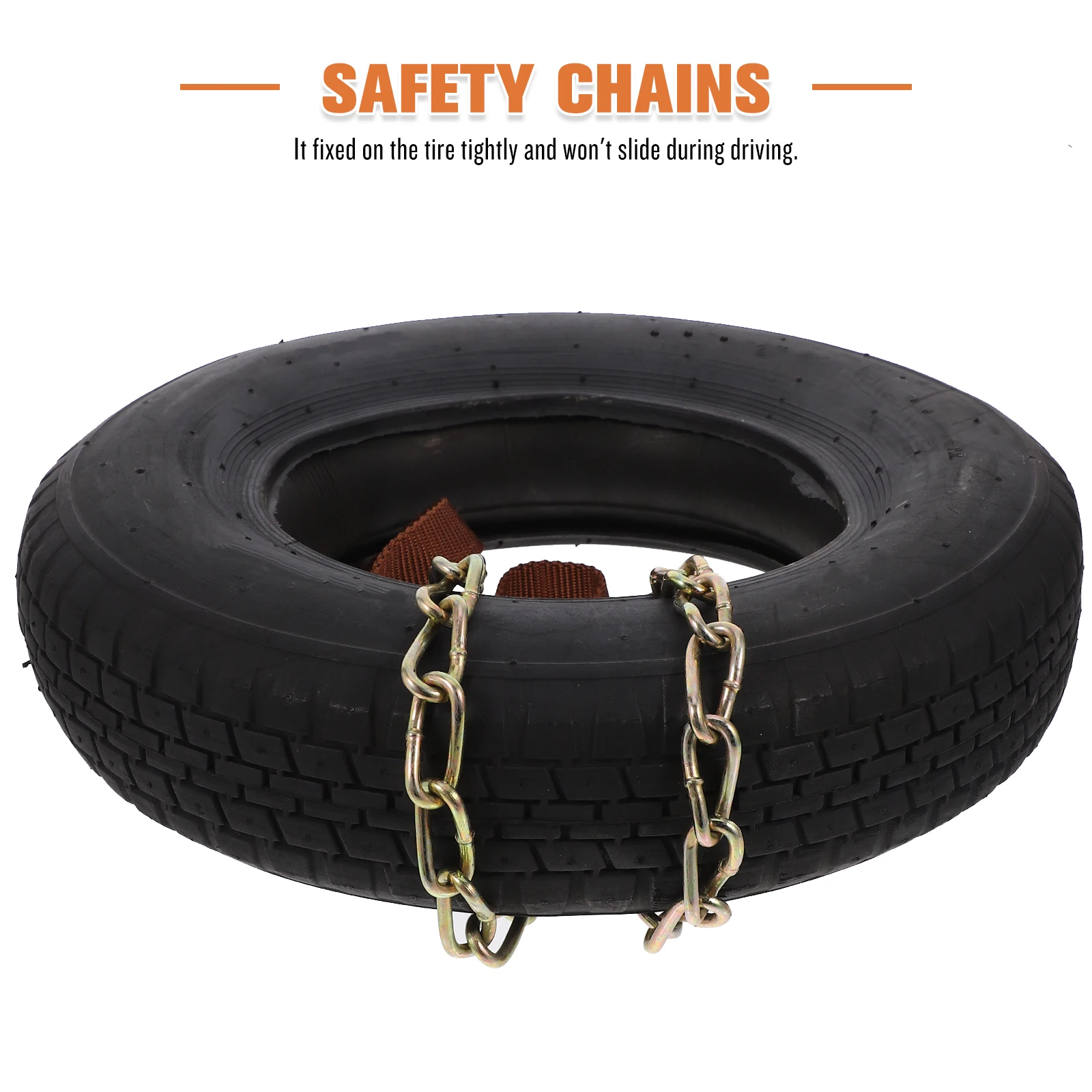 Car Snow Chain Steel Security Chain Anti-skid Emergency Tire Chain for Tire Width 205-225mm (Random Color)