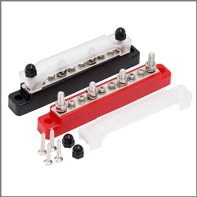 Rv and Yacht 150a10-way 14-way Screw Wiring Strip Straight Row High Current Busbar with Terminals