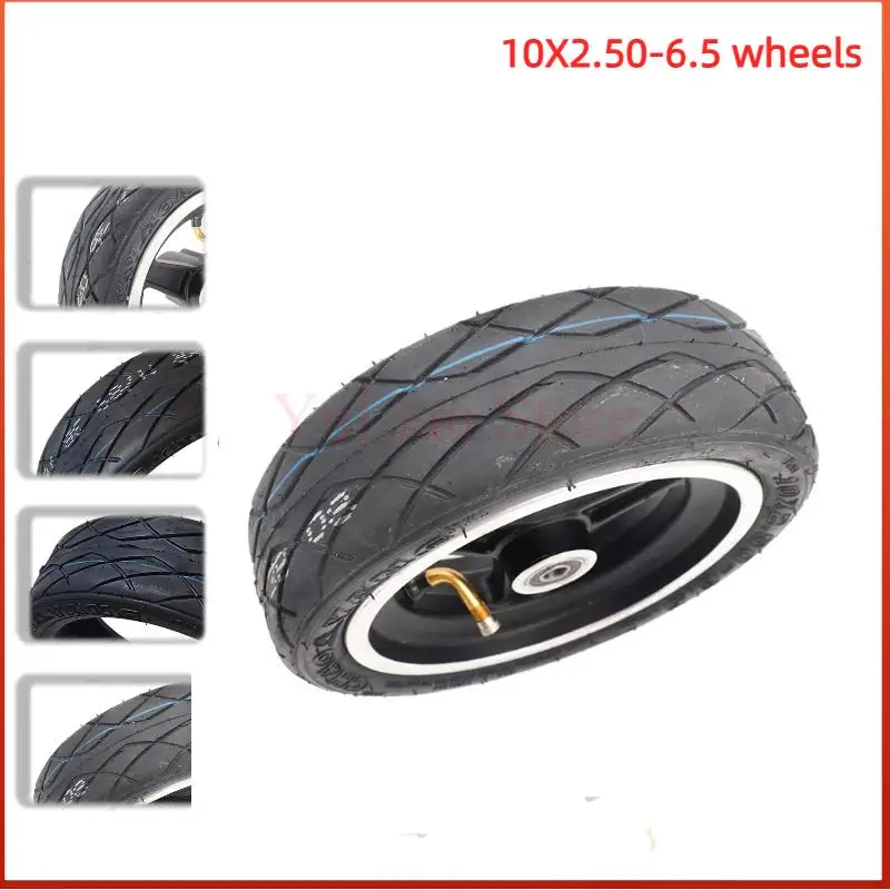

High-Quality 10x2.50-6.5 Vacuum Tubeless Skateboard Tire - 10inch Wheel Tyre Parts for Ninebot MAX G30 Foldable Electric Scooter