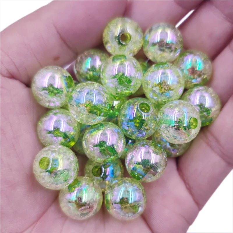 10Pcs 16mm/18mm/20mm Big Loose Round Crack Beads DIY Crafts For Jewelry Making Findings Necklace Bracelet Pendant