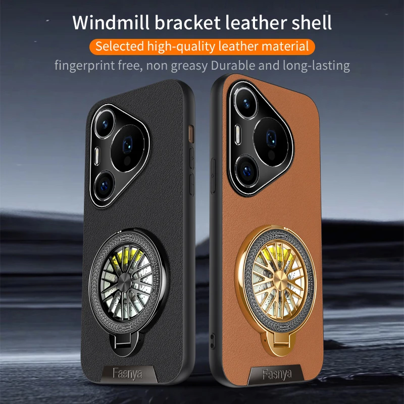 Funda de cuero con soporte todo incluido para Huawei Pura 70 Pro, funda protectora trasera para Huawei Pura 70 Ultra, carcasa para teléfono
