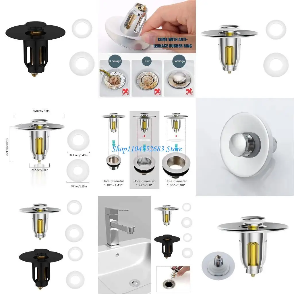 

Y6GD Pop-up Drain Filter Bathroom Shower Sink Filter Plug Hair Extension Bath Plugs
