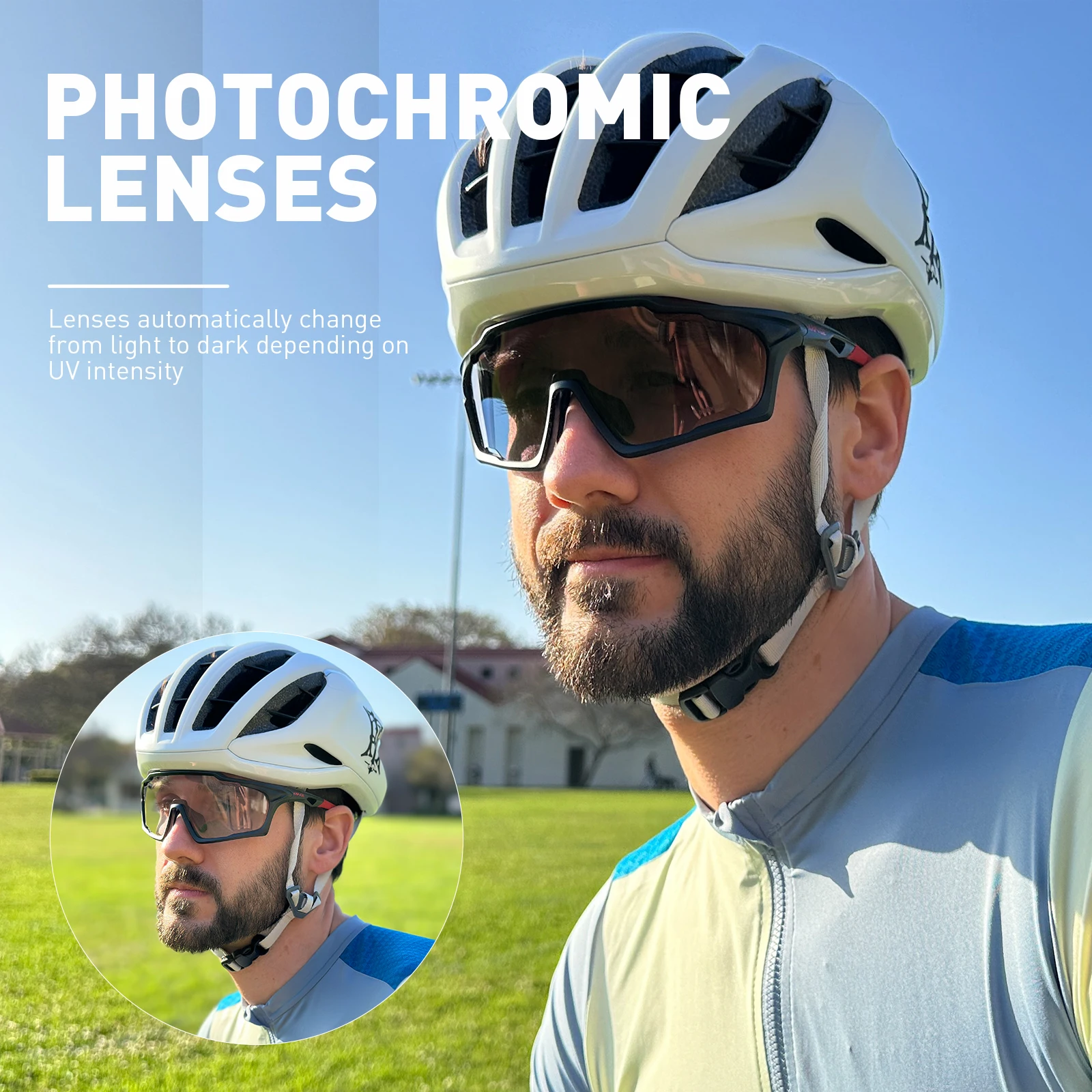 SCVCN Photochromic Sunglasses for Man Cycling Glasses MTB Riding Skating UV400 Lenses Goggles Woman Bike Bicycle Baseball 2025