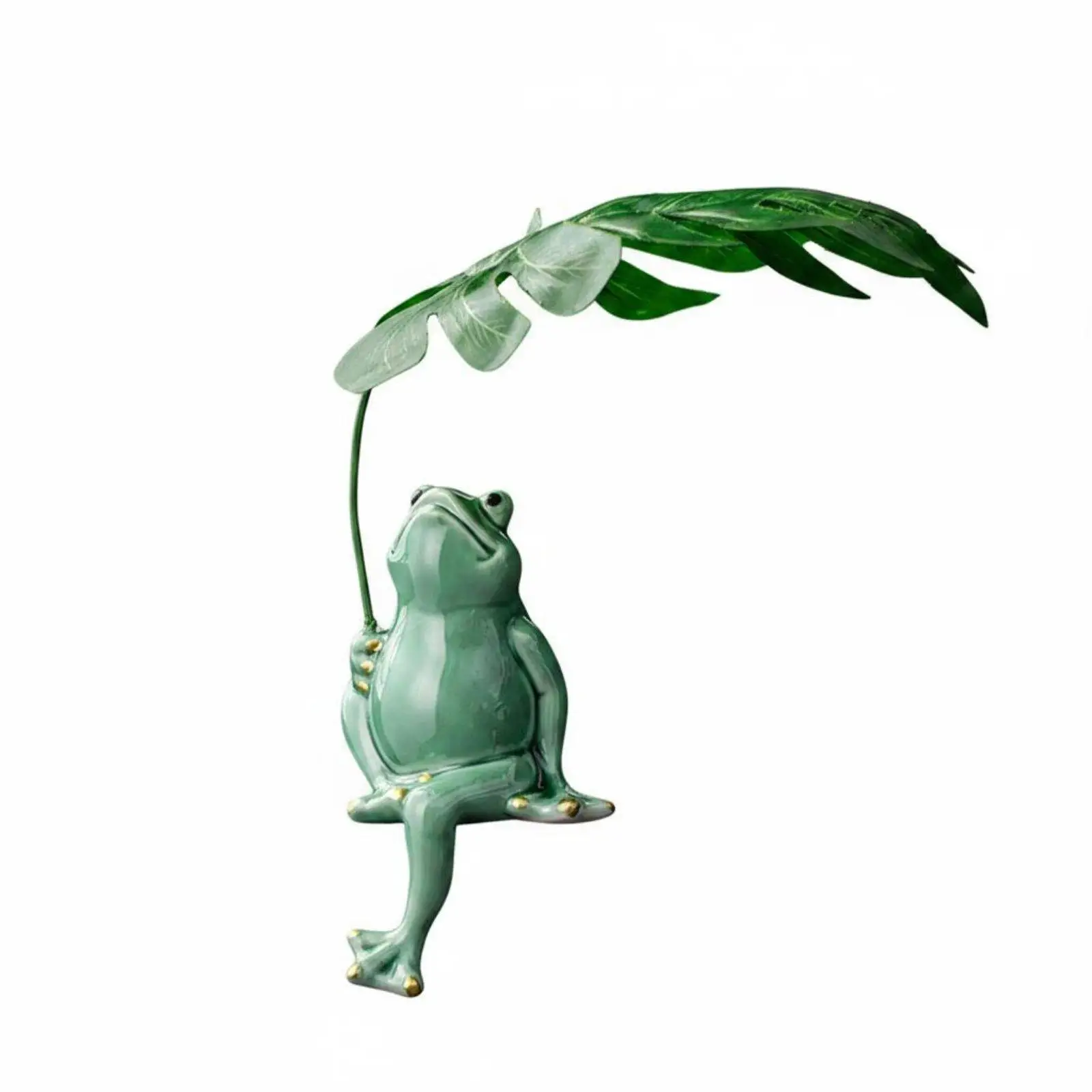 decorative-frog-garden-figurine-ceramic-ornament-with-stone-base-for-living-room-patio-balcony-fish-tank-decor