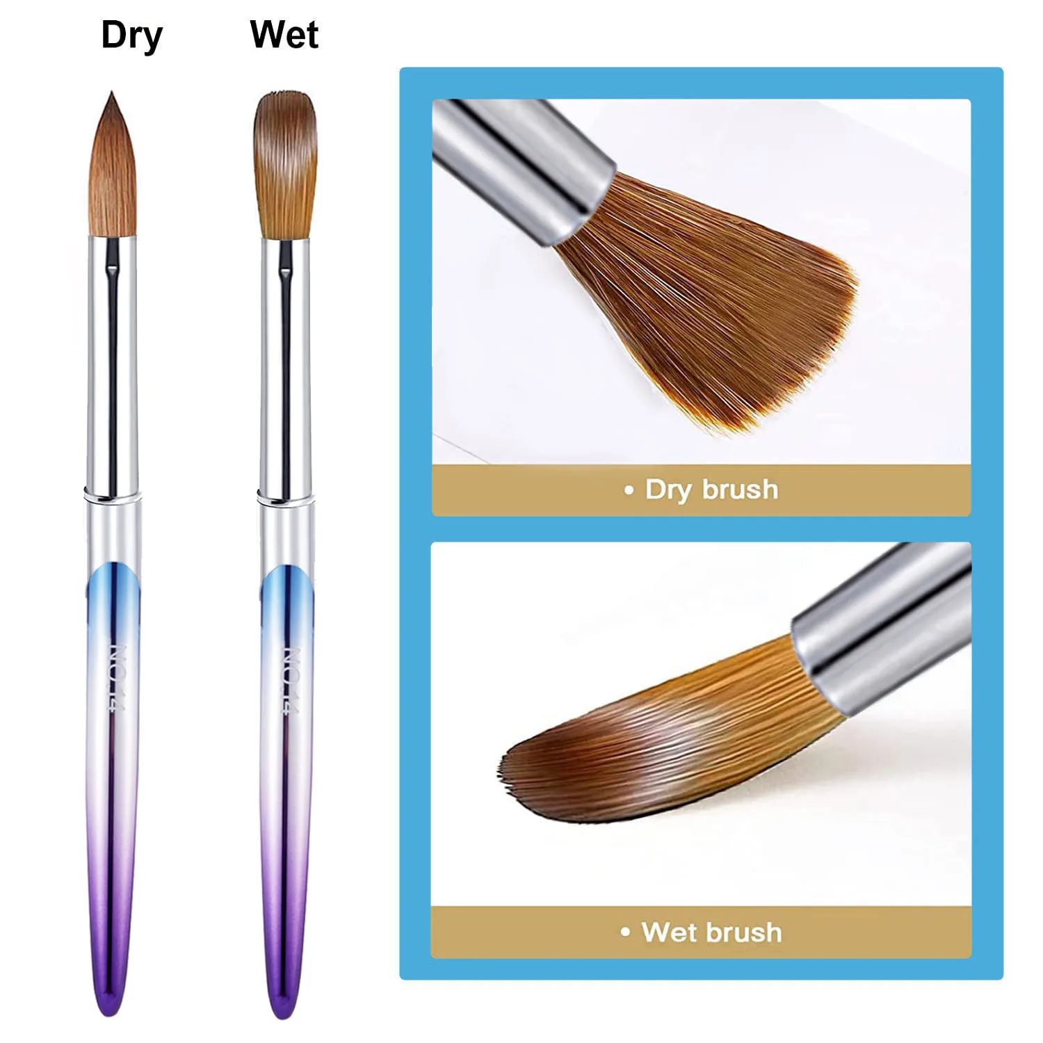 Acrylic Nail Brush Set - 3D Builder Gel Brush and Drawing Pen for Salon-Quality Manicures at Home