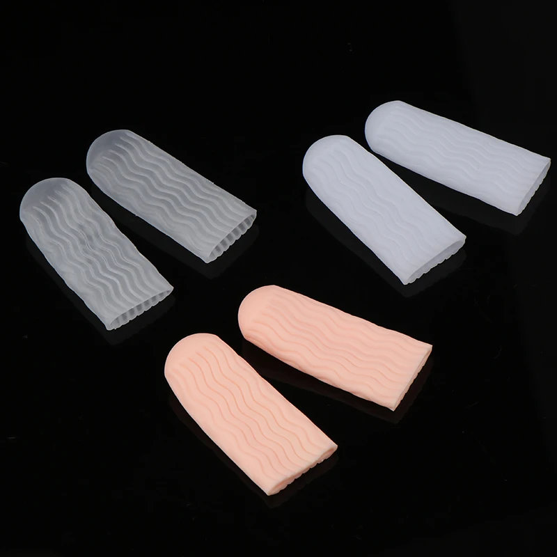 1pair Silicone Gel Tube Hand Bandage Finger Protector Anti-cut Heat Resistant Finger Sleeves Cooking Kitchen Tools