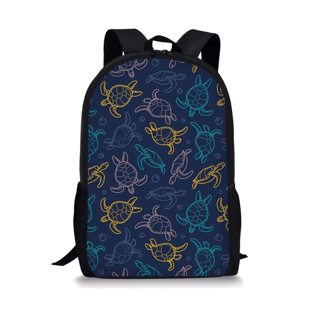 Trendy 3D Sea Turtle Pattern Print Backpack For Teens Boys Cool Children Daily Kids Students Durable Multifunctional Backpack