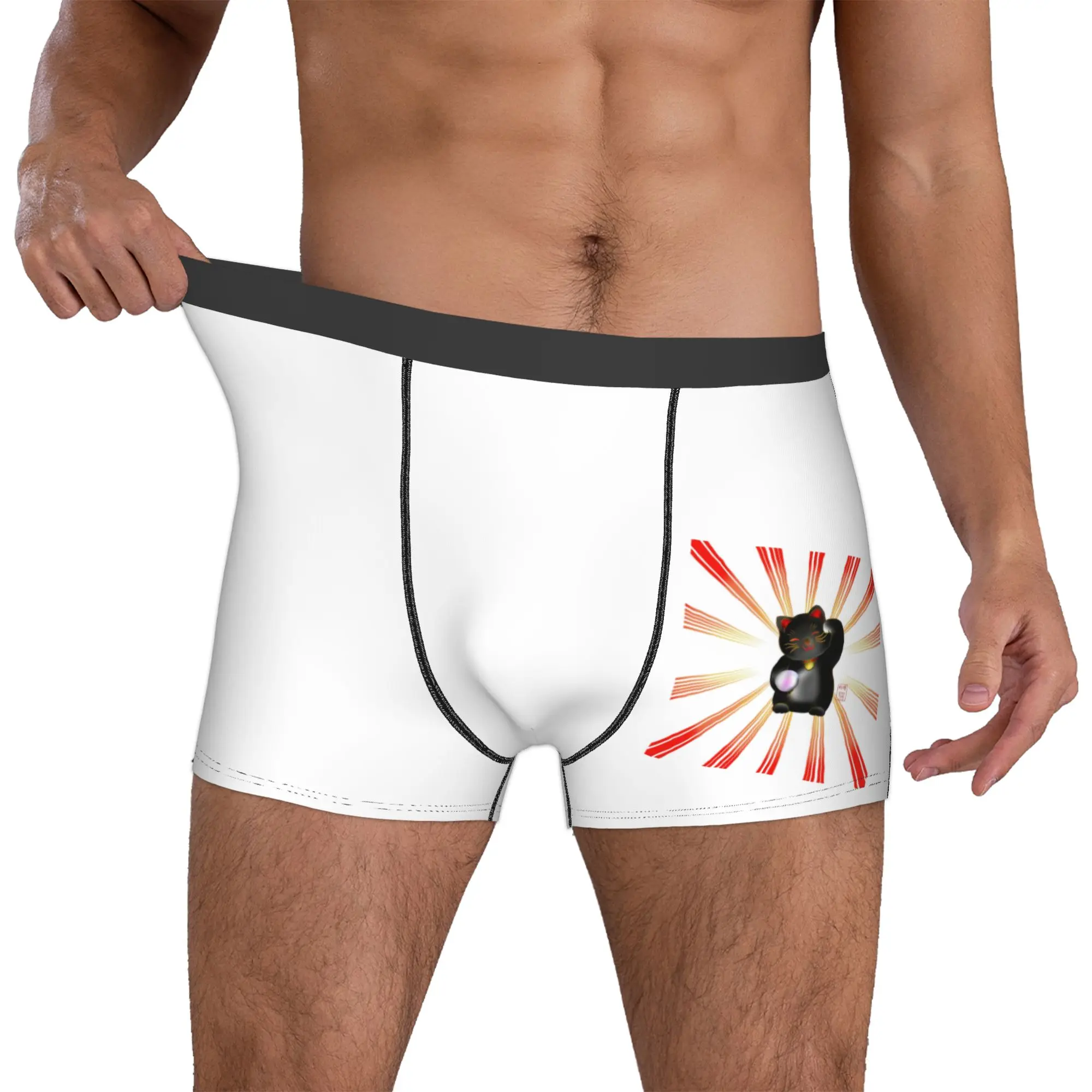 Custom Japanese Maneki Neko Boxers Shorts Men Lucky Cat Briefs Underwear Fashion Underpants