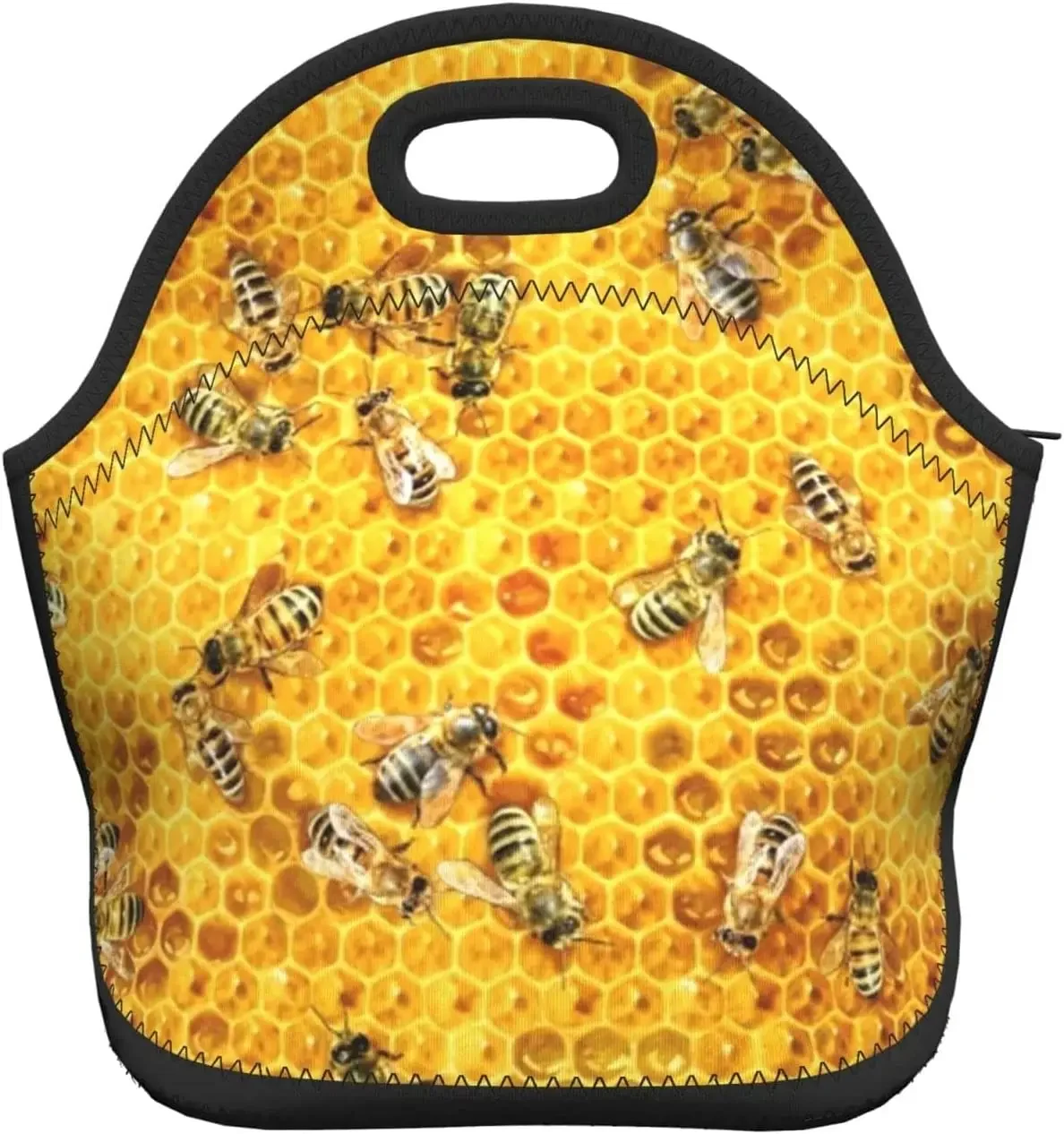 Honey Bees กล่องอาหารกลางวันถุงอาหารกลางวันแบบใช้ซ้ําได้ Tote Bag ถุงอาหารกลางวันฉนวนสําหรับผู้หญิงผู้ชายกล่องอาหารกลางวันสําหรับ Camping ของขวัญโรงเรียน