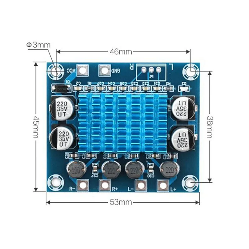 XH-A232 High-definition Digital Audio Amplifier Board MP3 Amplifier Module 12V-24V Amplifier Board Dual Channel 30W * 2