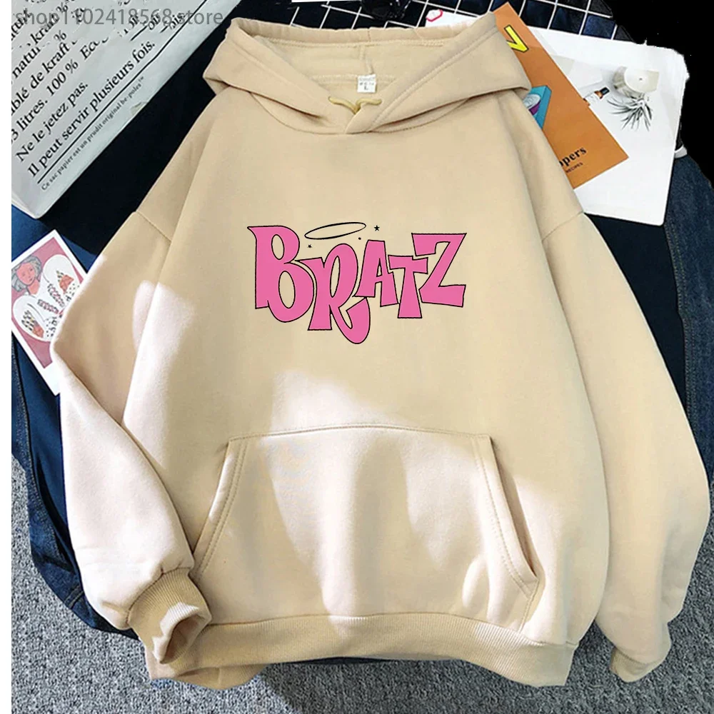 

Bratz Letter Hoodie Women's Clothes Autumn Winter Sweatshirts with Hooded Unisex Casual Y2k Sudaderas Long Sleeve K Pop Tops