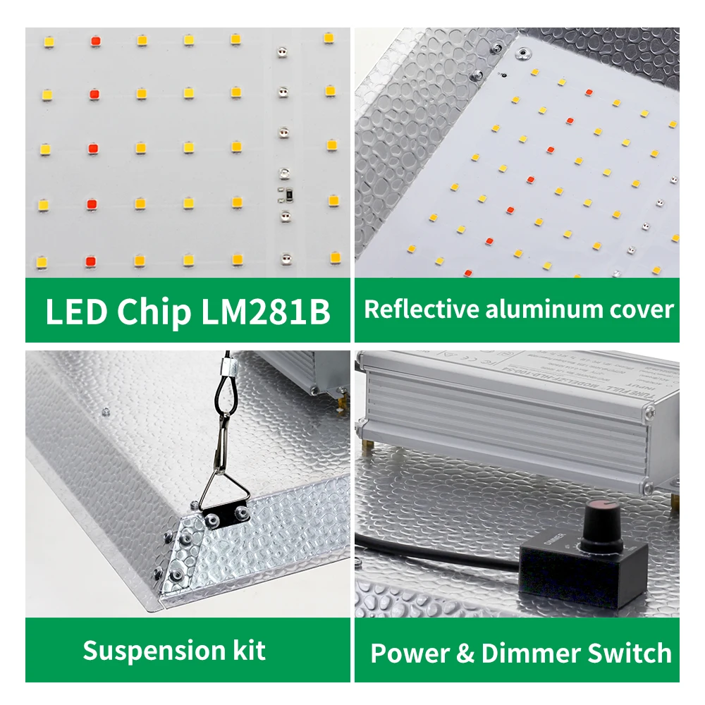 100W Full Spectrum Growth Light Quantum Board Waterproof IP65 Adjustable Spectrum Greenhouse Succulent Vegetable Growth Light