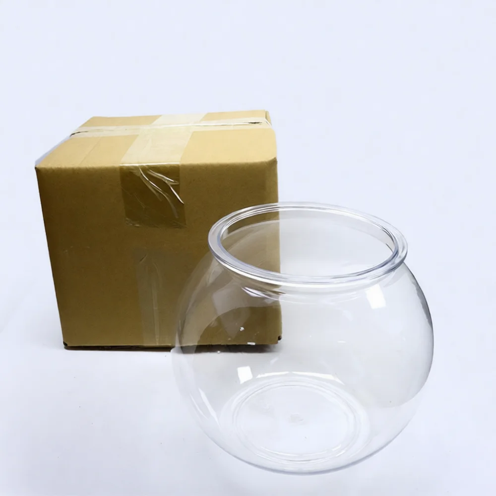 Minimalist Transparent Plastic Fish Tank Small Round Aquarium Bowl Portable Desktop Container For Pet Decoration