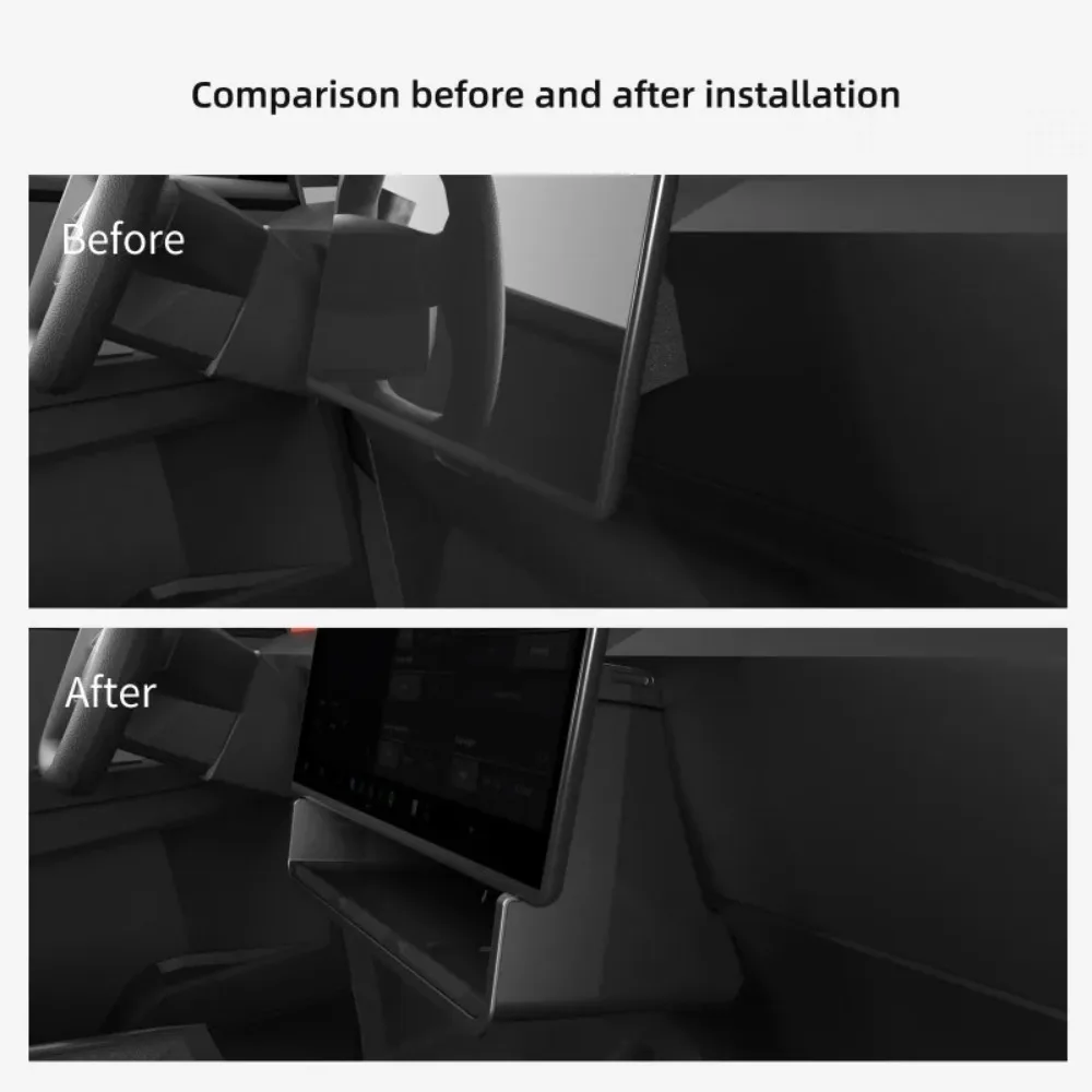 Hidden Storage Box Organizer Tray Under Center Console Screen For Tesla Cybertruck 2024‑2026 Car Interior Decor Mod Accessories